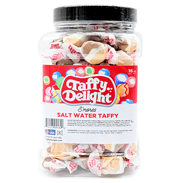 Taffy Delight Smores Salt Water Taffy 16oz Jar 